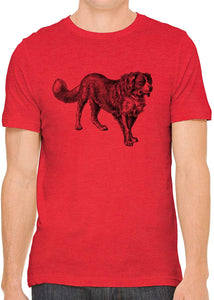 Mans Best Friend Cotton Crewneck Men Red T-Shirts