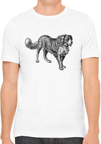 Mans Best Friend Cotton Crewneck Men White T-Shirts