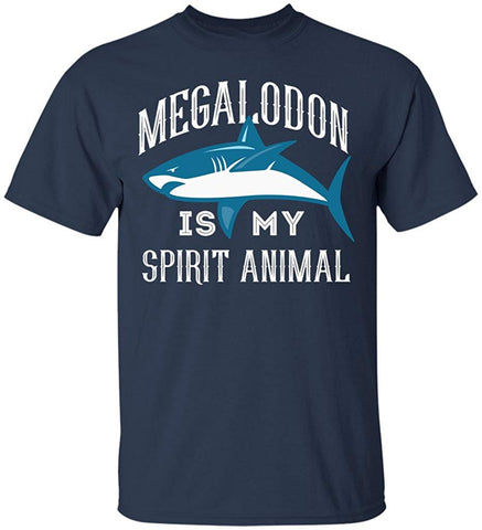 Megalodon is My Spirit Animal Gift Navy T-Shirts