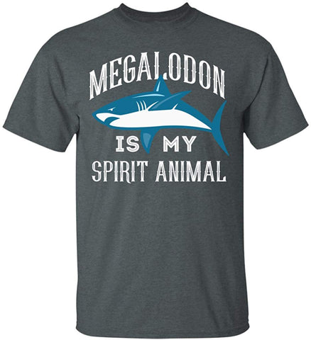 Megalodon is My Spirit Animal Gift grey T-Shirts