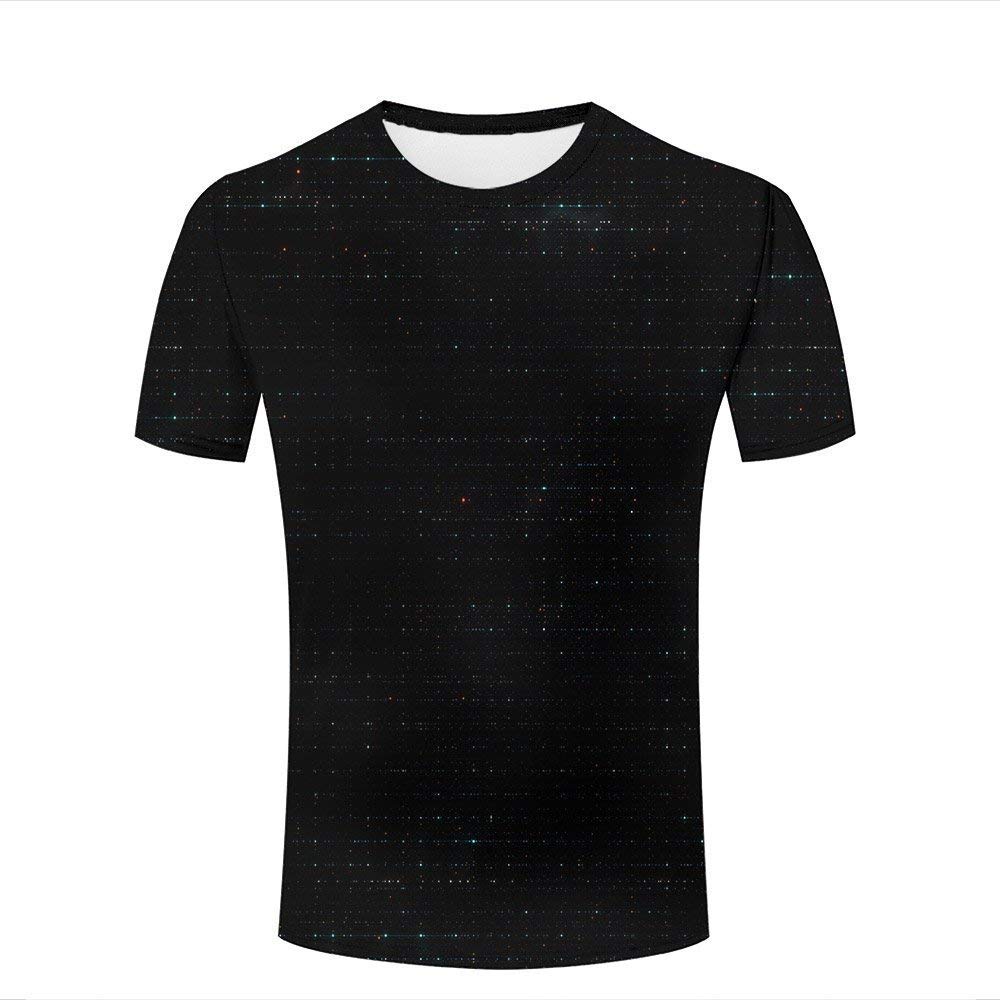 Men 3D Dot Fashion Graphic Short Sleeve Tops Black T-Shirts