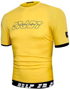 Men Casual Summer Young Short Sleeve Fashion Sport Solid Streetwear Yellow T-Shirts