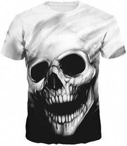 Men Lover Skull Print O-Neck Short Sleeve Couple Wear Streetwear Black T-Shirts