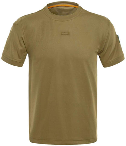 Men Sport Solid,Fineser Mens Slim Tactical Short Sleeve Casual Elastic Quick Dry Training Workout Tops Brown T-Shirts