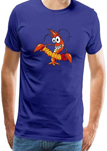 Men obster Animal Seafood Adult Short Sleeves Graphic Novelty Blue T-Shirts