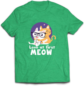 Men' ove at First Meow Cute Adorable Cats Cuddle Kittens Green T-Shirts