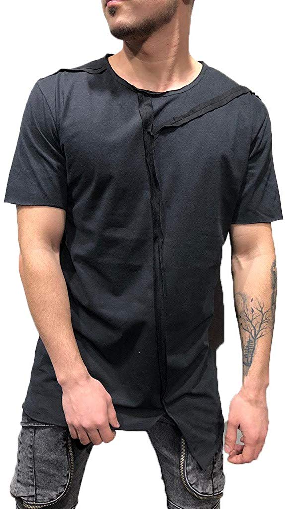 Men's Active Athletic Crew Spring And Autumn Casual Sports Short Sleeve Top Black T-Shirts