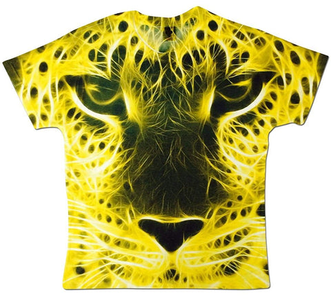 Men's All Over Print Abstract Leopard Face Sublimation Holiday White T-Shirts