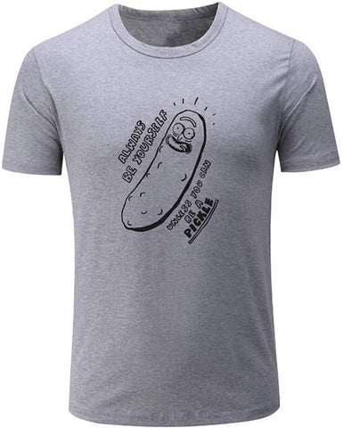 Men's Always Be Yourself Unless You Can Be A Pickle Cute Grey T-Shirts