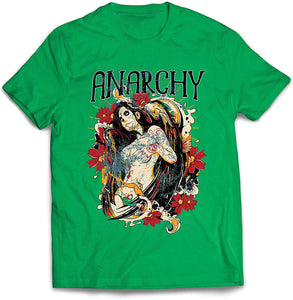 Men's Anarchy-Dia de Muertos-Day of The Dead Skull Green T-Shirts