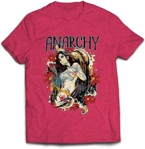 Men's Anarchy-Dia de Muertos-Day of The Dead Skull Red T-Shirts