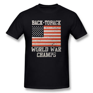 Men's Back to Back World War Champs 100% Cotton Short Sleeve Black T-Shirts