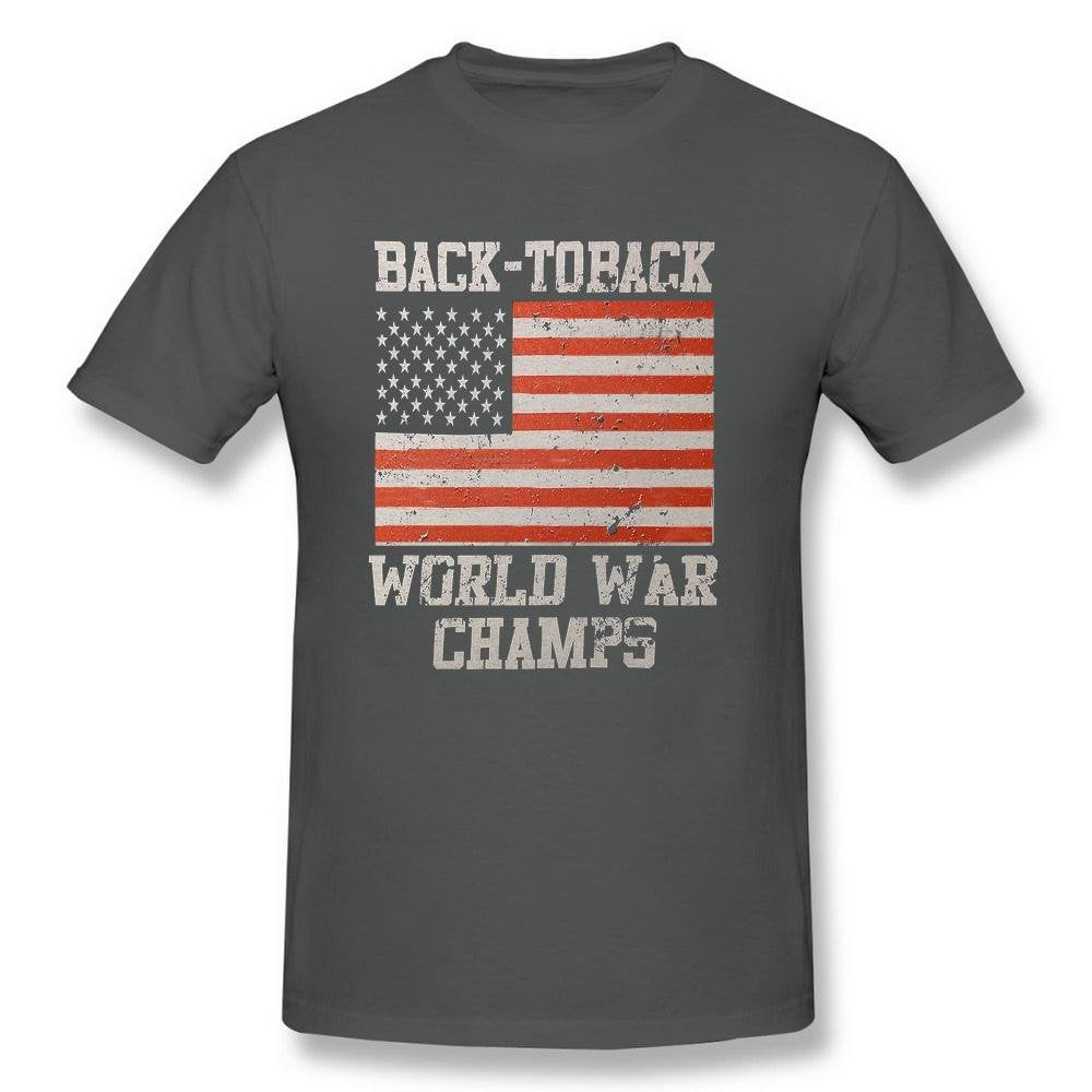 Men's Back to Back World War Champs 100% Cotton Short Sleeve grey T-Shirts