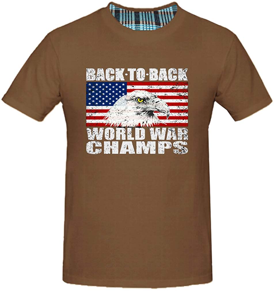 Men's Back to Back World War Champs USA Brown T-Shirts