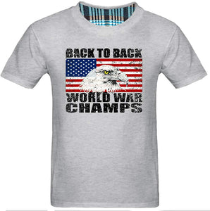 Men's Back to Back World War Champs USA Gray T-Shirts