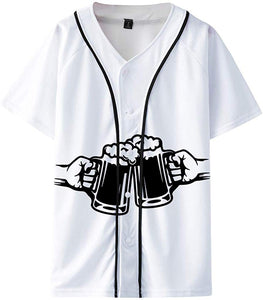 Men's Beer Festival Fashion 3D Printed Casual Short Sleeve Tops White T-Shirts