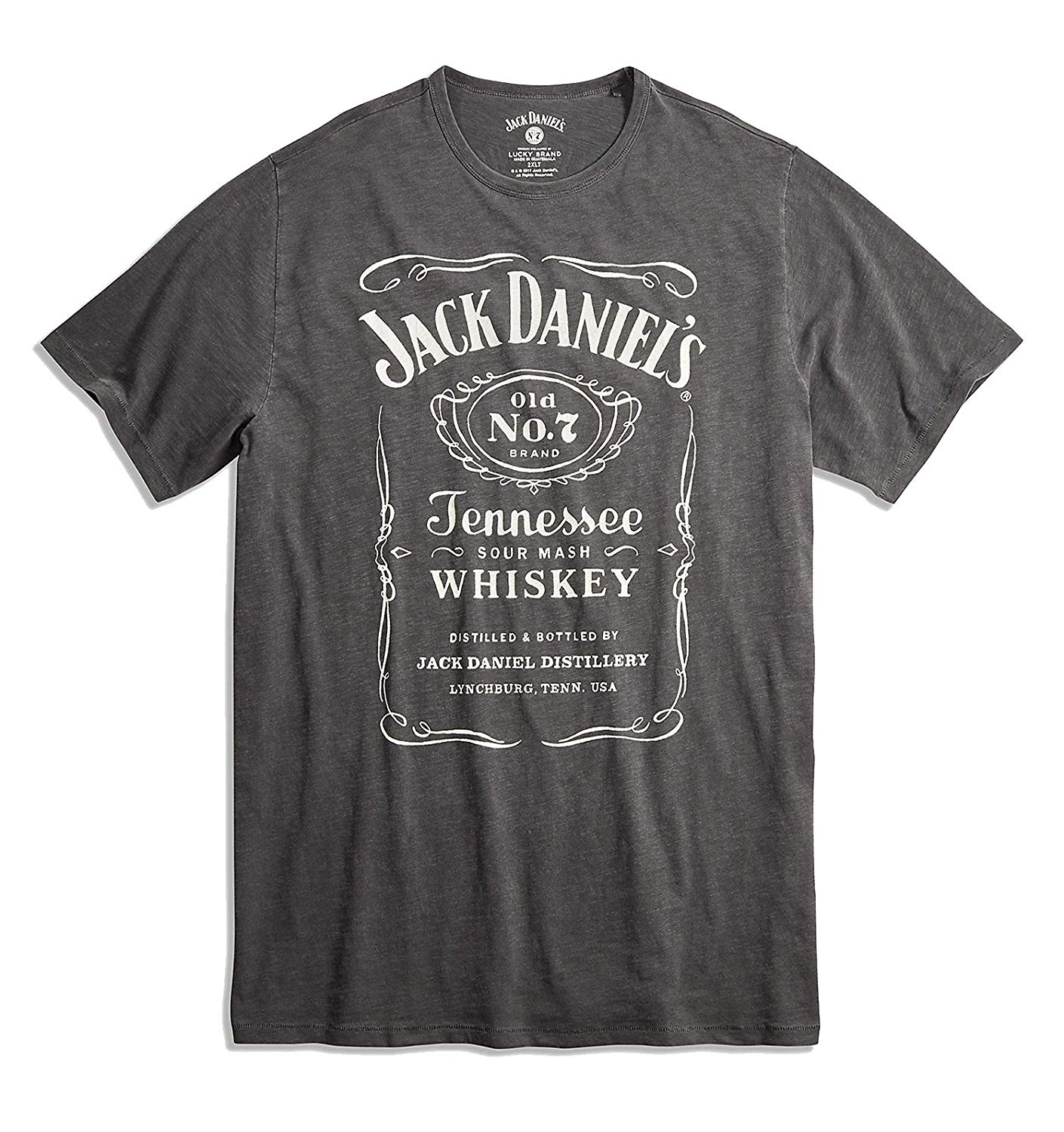 Men's Big & Tall Jack Daniels Whisky No 7 Buckle Black T-Shirts