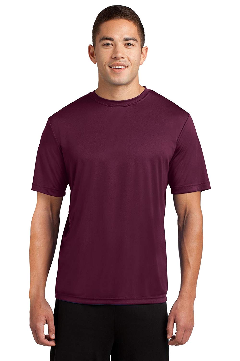 Men's Big and Tall Short Sleeve Moisture Wicking Athletic Maroon T-Shirts