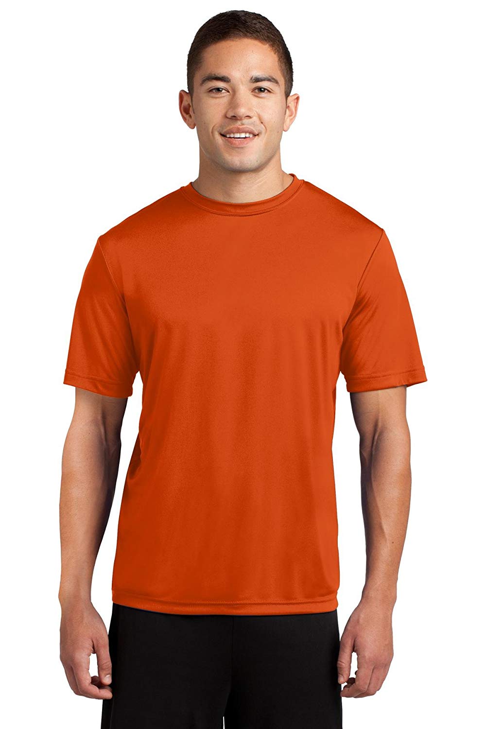 Men's Big and Tall Short Sleeve Moisture Wicking Athletic Orange T-Shirts