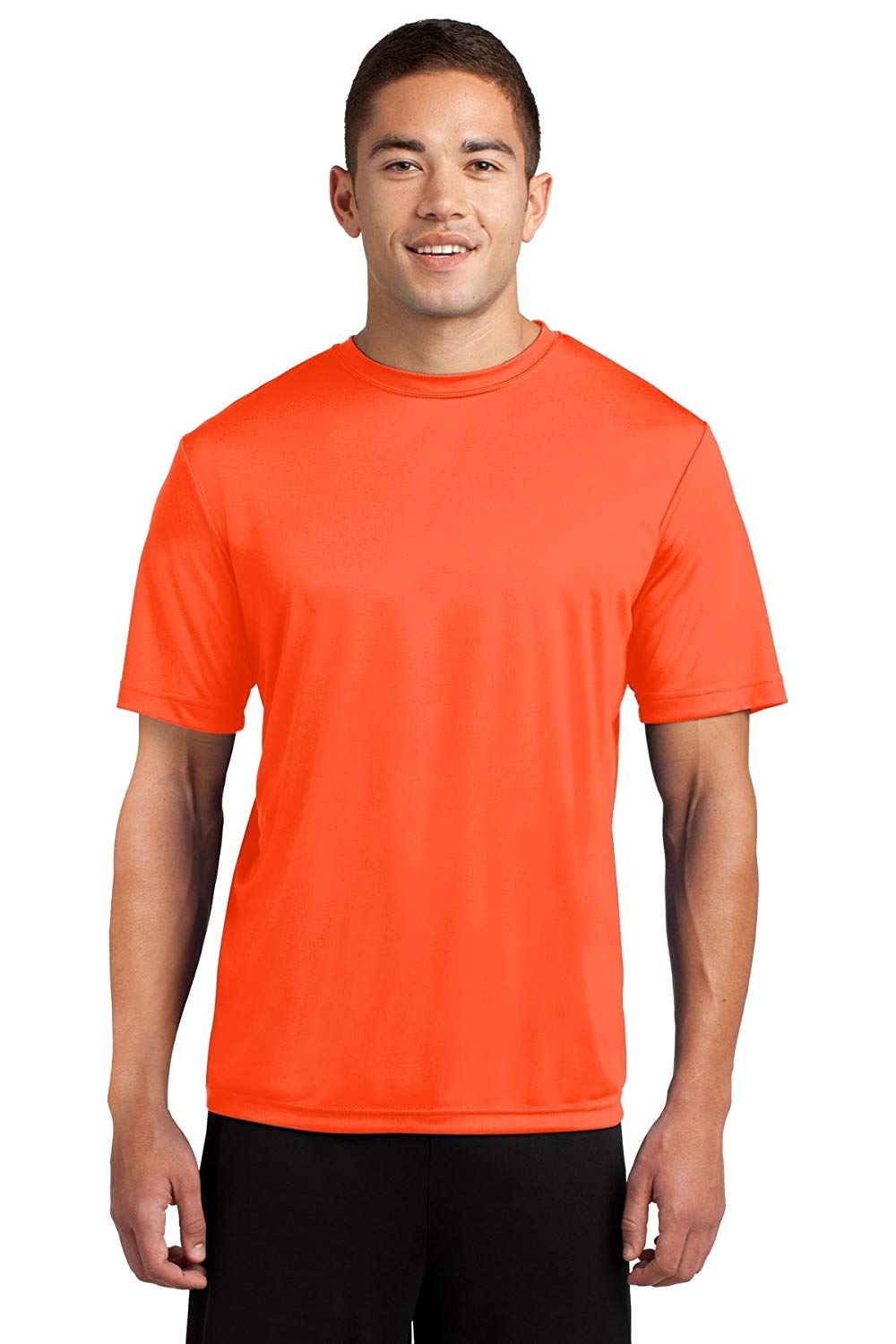 Men's Big and Tall Short Sleeve Moisture Wicking Athletic Orange T-Shirts