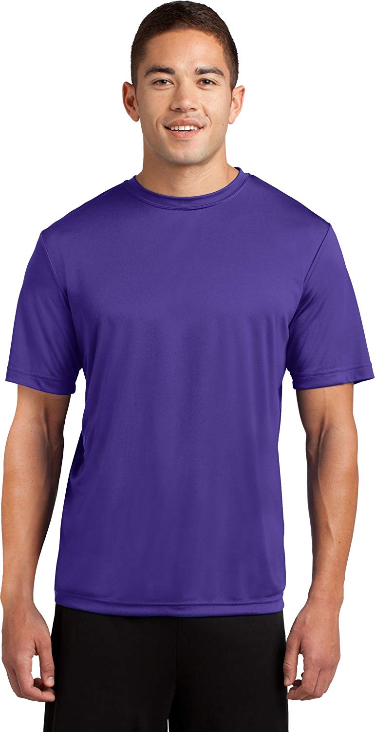 Men's Big and Tall Short Sleeve Moisture Wicking Athletic Purple T-Shirts