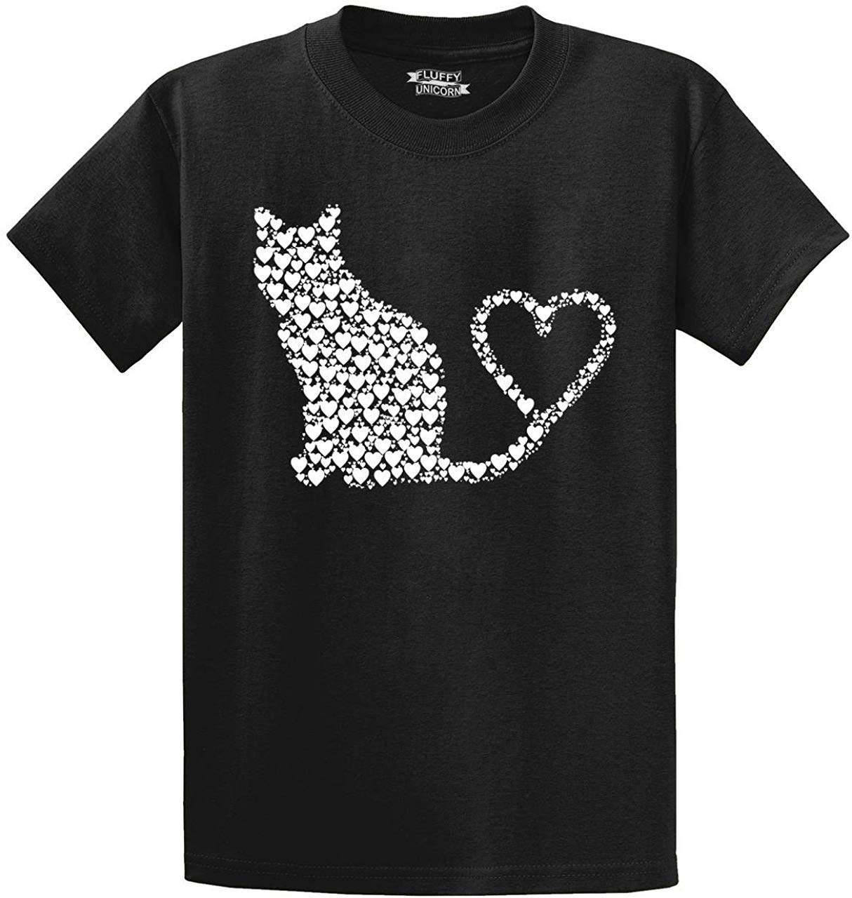 Men's Cat Hearts Black T-Shirts