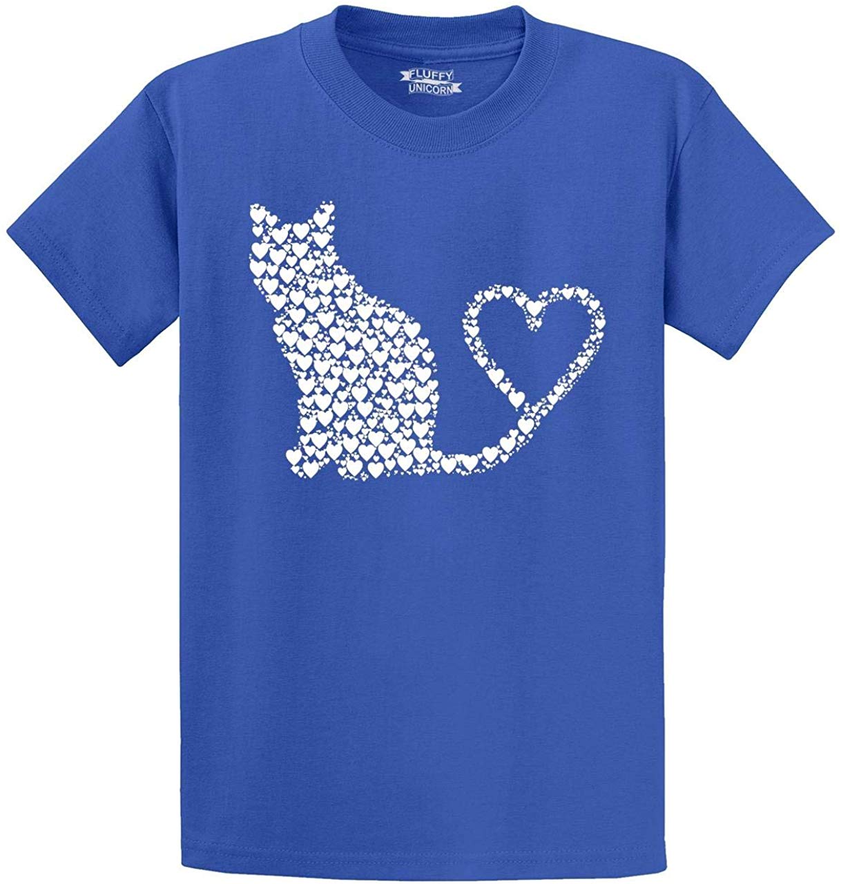 Men's Cat Hearts Blue T-Shirts