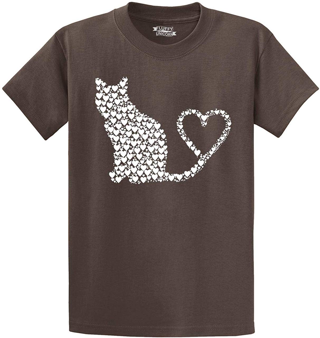 Men's Cat Hearts Brown T-Shirts