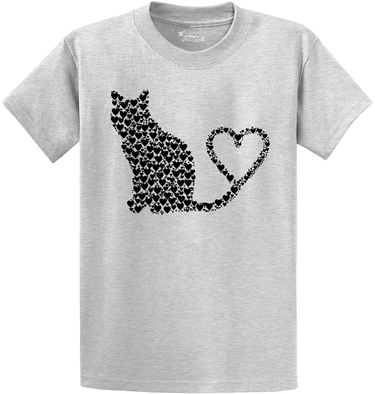 Men's Cat Hearts Grey T-Shirts