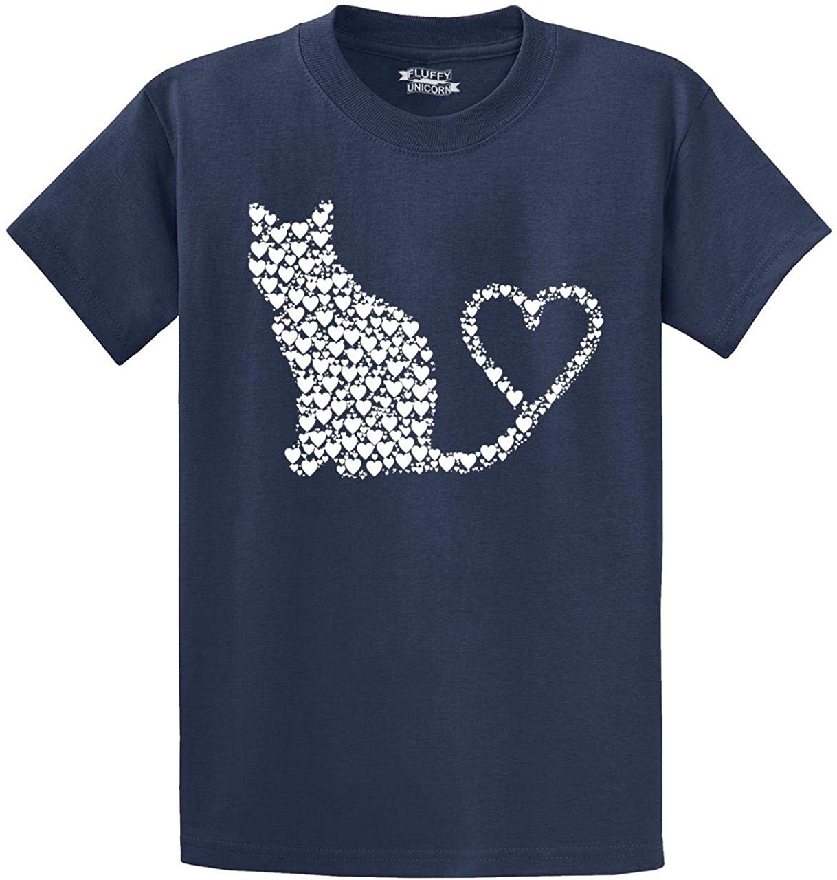 Men's Cat Hearts Navy T-Shirts