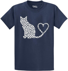 Men's Cat Hearts Navy T-Shirts