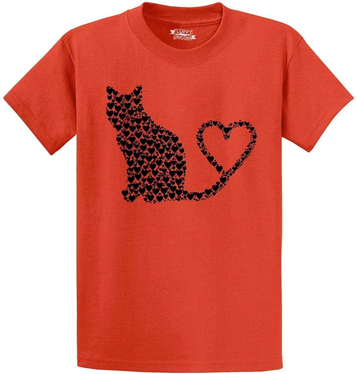 Men's Cat Hearts Orange T-Shirts