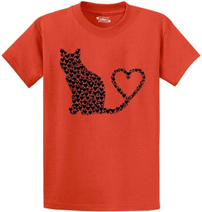 Men's Cat Hearts Orange T-Shirts