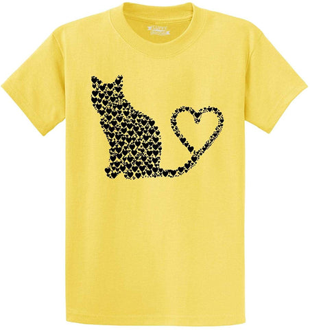 Men's Cat Hearts Yellow T-Shirts