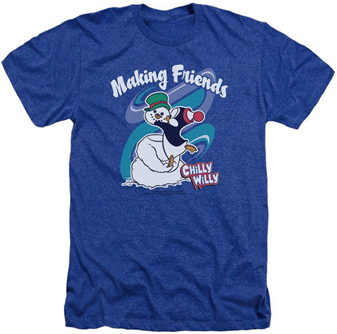 Men's Chilly Willy Cooler Than You Heather Adult Blue T-Shirts