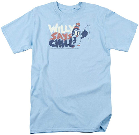 Men's Chilly Willy Cooler Than You Heather Adult Blue T-Shirts