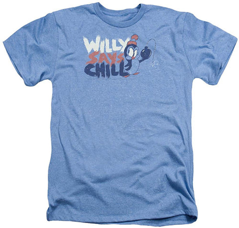 Men's Chilly Willy Cooler Than You Heather Adult Blue T-Shirts