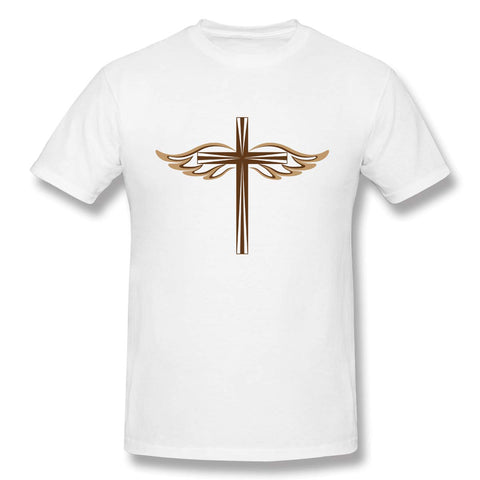 Men's Christian-Cross-Crucifixion-Jesus-Cross-Decoration-Illustration Animal White T-Shirts