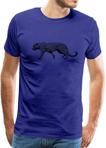 Men's Classic Cool Animal Leopard Short-Sleeve Blue T-Shirts