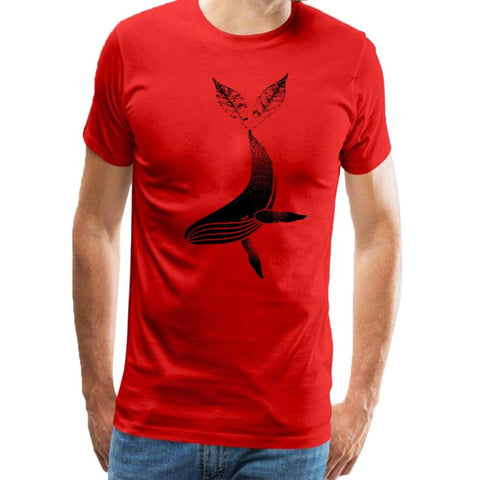 Men's Classic Funny Puffin Whale Short-Sleeve Cotton Red T-Shirts