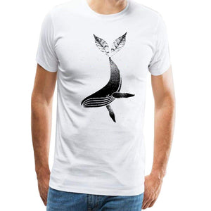 Men's Classic Funny Puffin Whale Short-Sleeve Cotton White T-Shirts