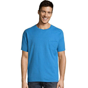 Men's ComfortWash Garment Dyed Short Sleeve Pocket Blue T-Shirts