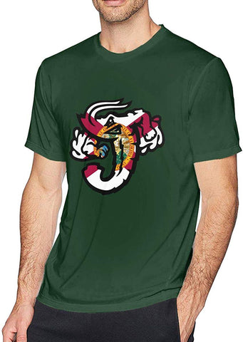 Men's Cool Jacksonville Jumbo Shrimp Florida Flag Cotton Short Sleeve Navy Green T-Shirts