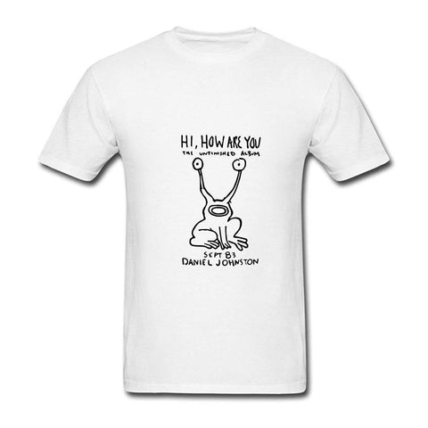 Men's Cute Animal Design Hi How are You Top White T-Shirts