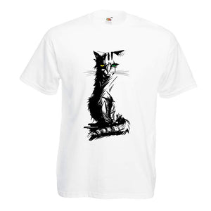 Men's Cute Cat with Different ColoEyes Cat Lovers Gift White T-Shirts