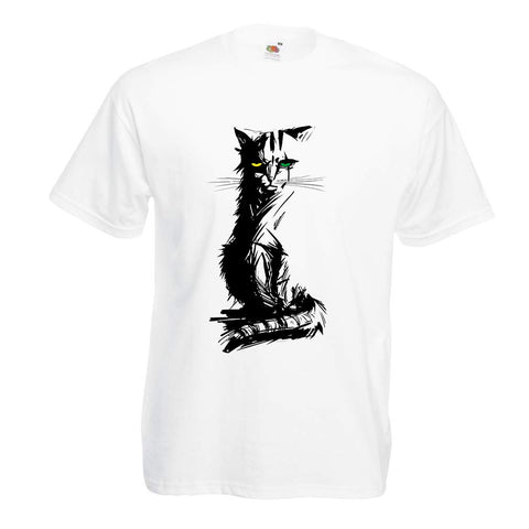 Men's Cute Cat with Different ColoEyes Cat Lovers Gift White T-Shirts