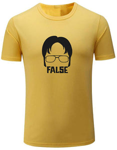 Men's Dwight False TV Show Yellow T-Shirts