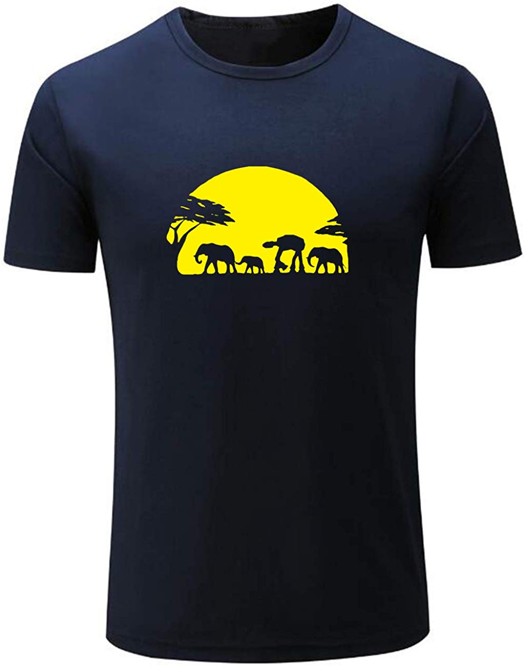 Men's Elephants and Imperial W can Safari Novelty Black T-Shirts