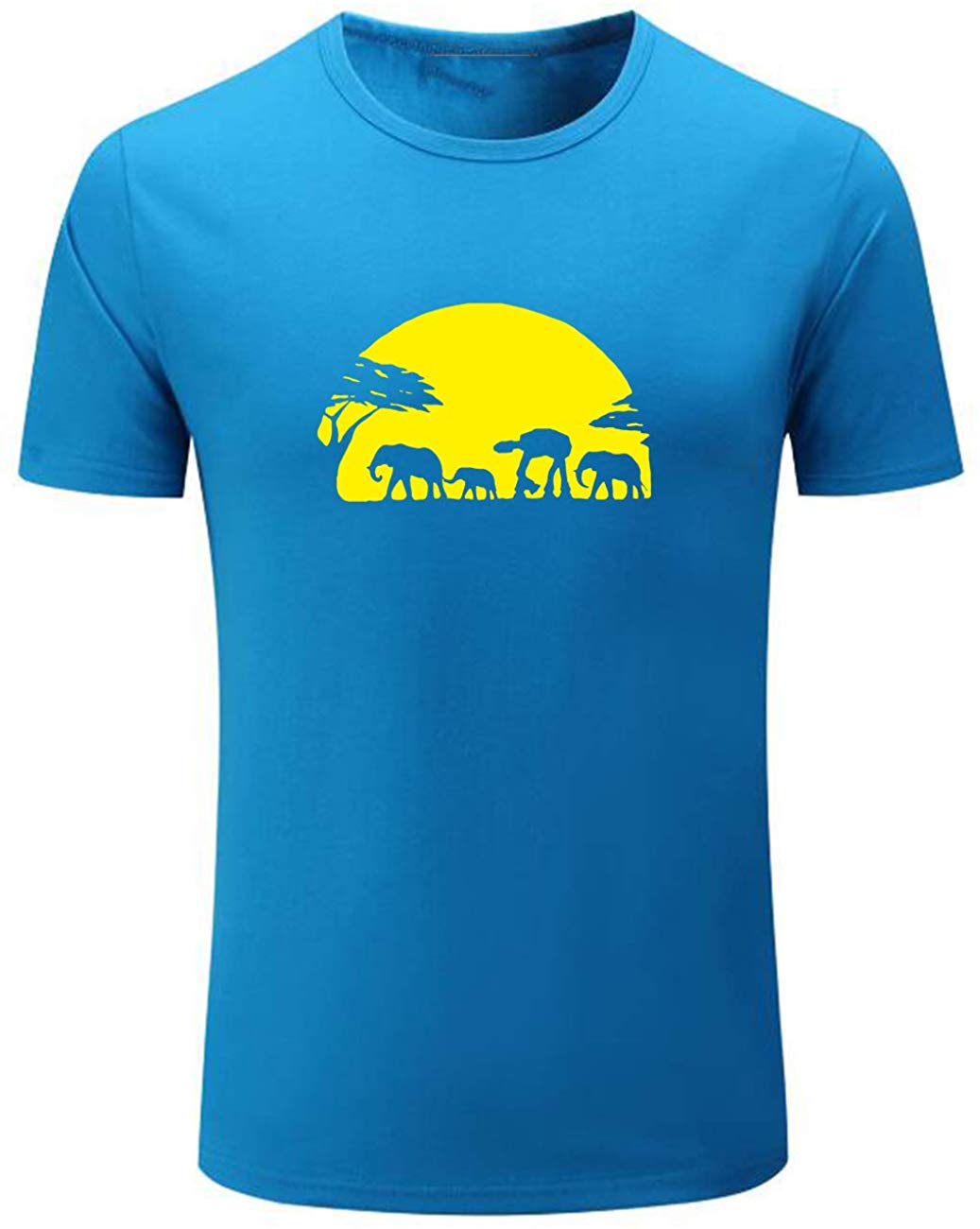 Men's Elephants and Imperial W can Safari Novelty Blue T-Shirts