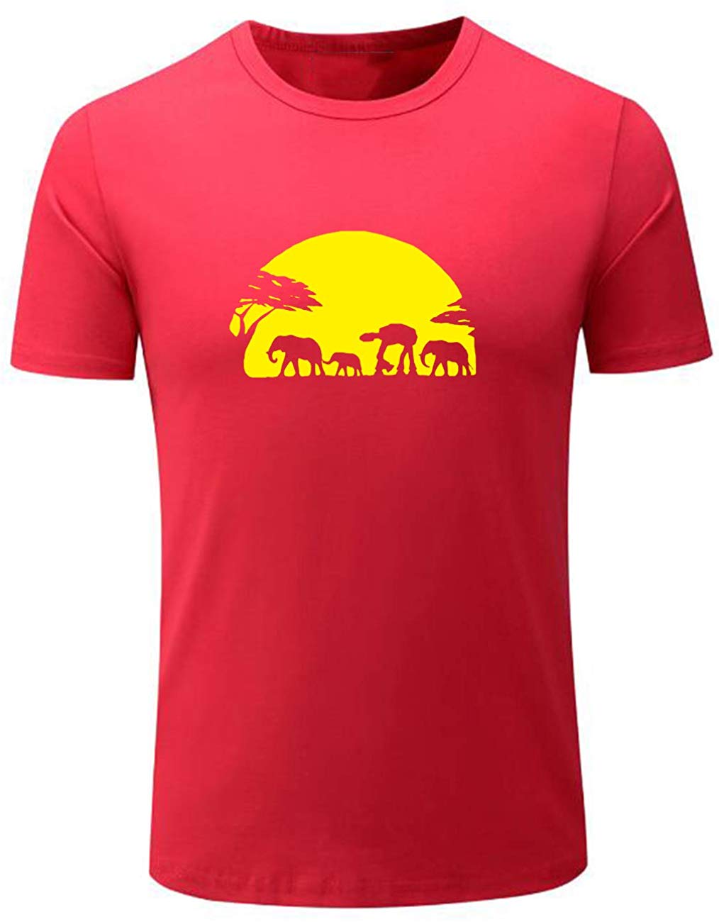 Men's Elephants and Imperial W can Safari Novelty Red T-Shirts